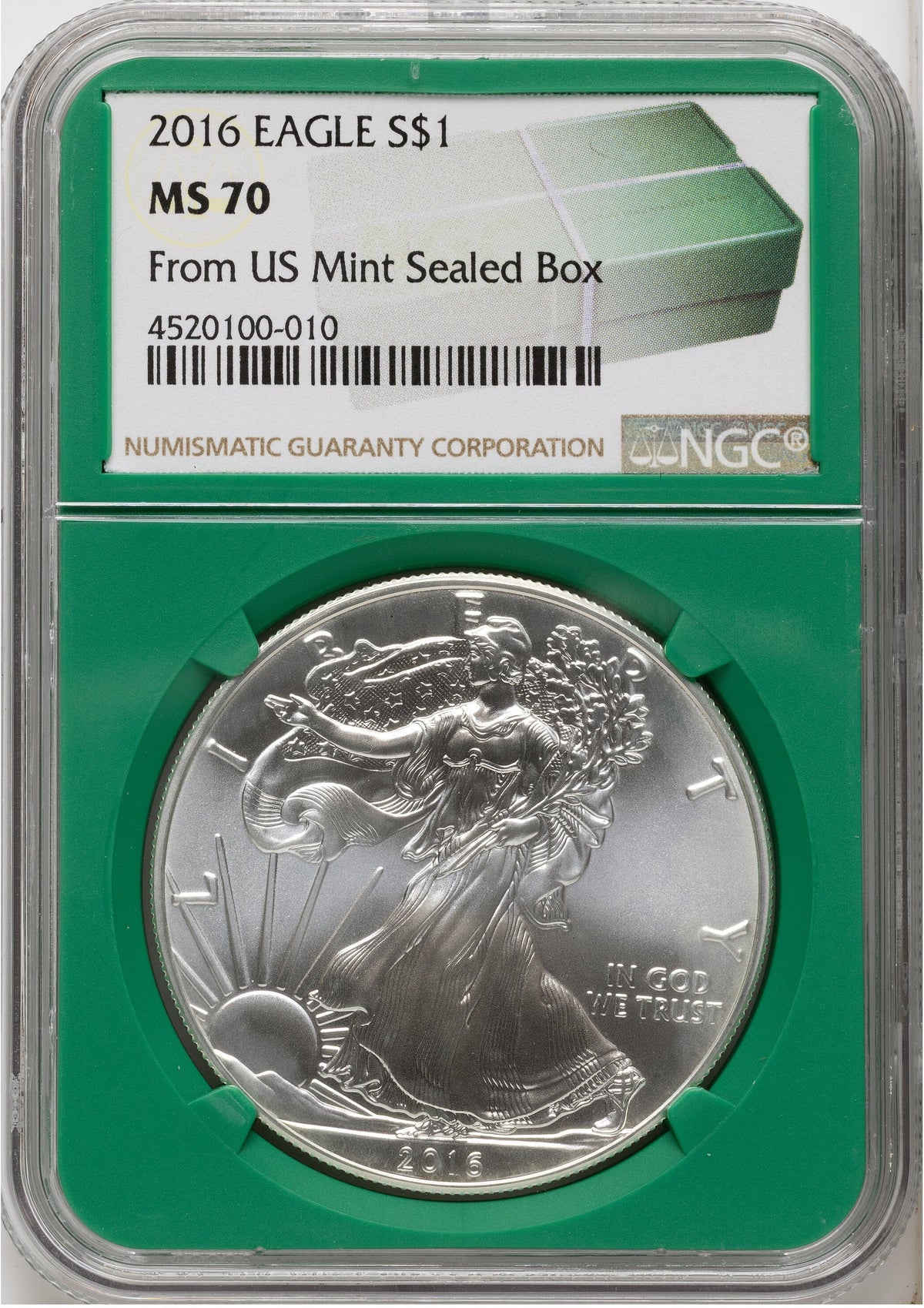 2016 Silver Eagle Monster Box From US Mint Sealed Box Green Core Label NGC MS70