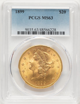 1899 $20 Blue Gradient Liberty Double Eagle PCGS MS63
