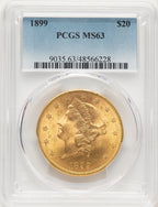 1899 $20 Blue Gradient Liberty Double Eagle PCGS MS63
