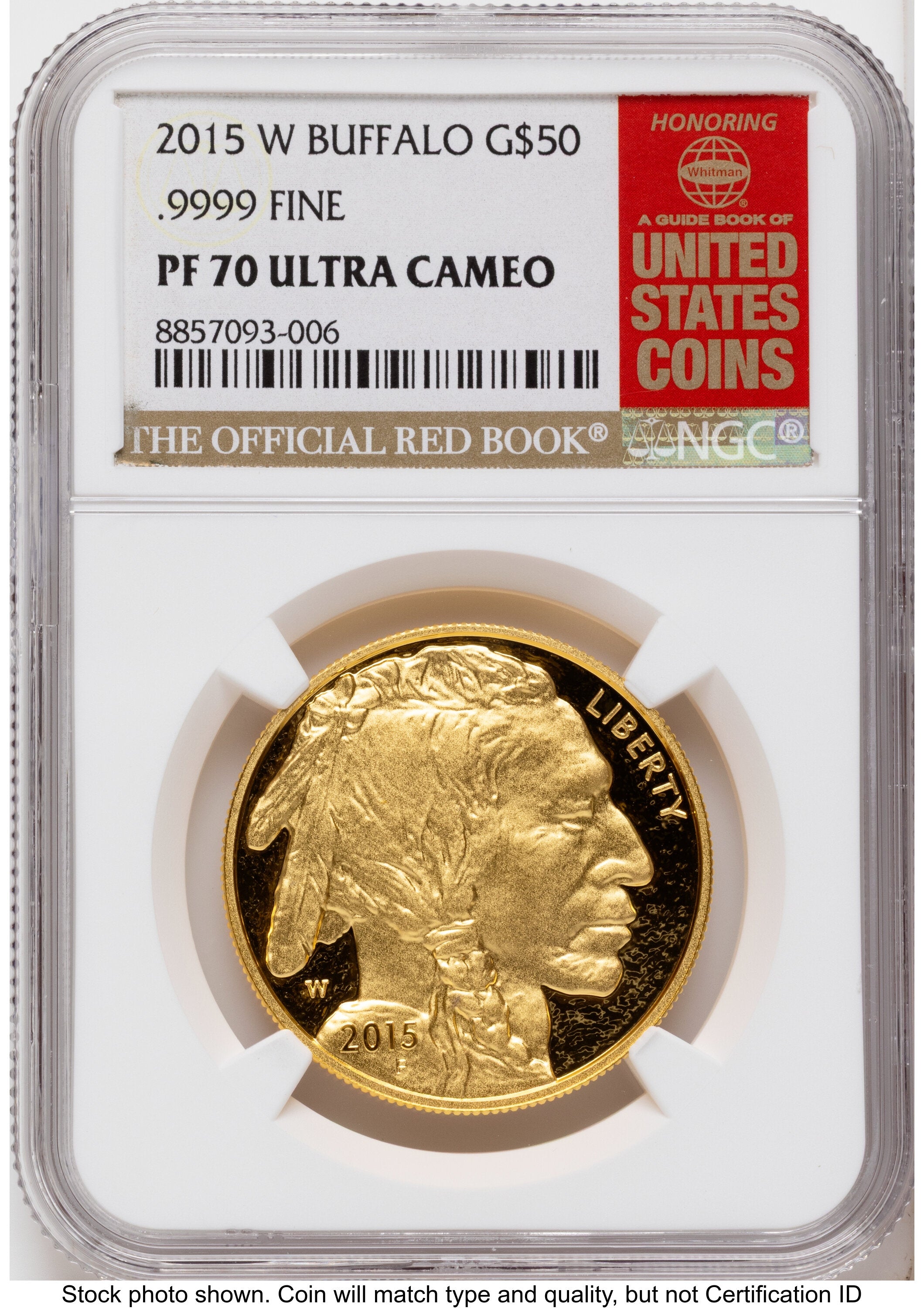 2015-W Proof Gold Buffalo 1 oz Red Book NGC PF70