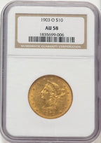 1903-O $10 Liberty Eagle NGC AU58