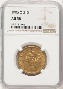1906-O $10 Liberty Eagle NGC AU58