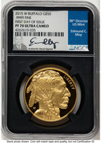 2015-W Proof Gold Buffalo 1 oz FDI NGC PF70 Ed Moy