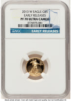2013-W Proof Gold Eagle 1.85 oz ER Blue NGC PF70