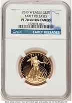 2013-W Proof Gold Eagle 4-Coin Set ER Blue NGC PF70