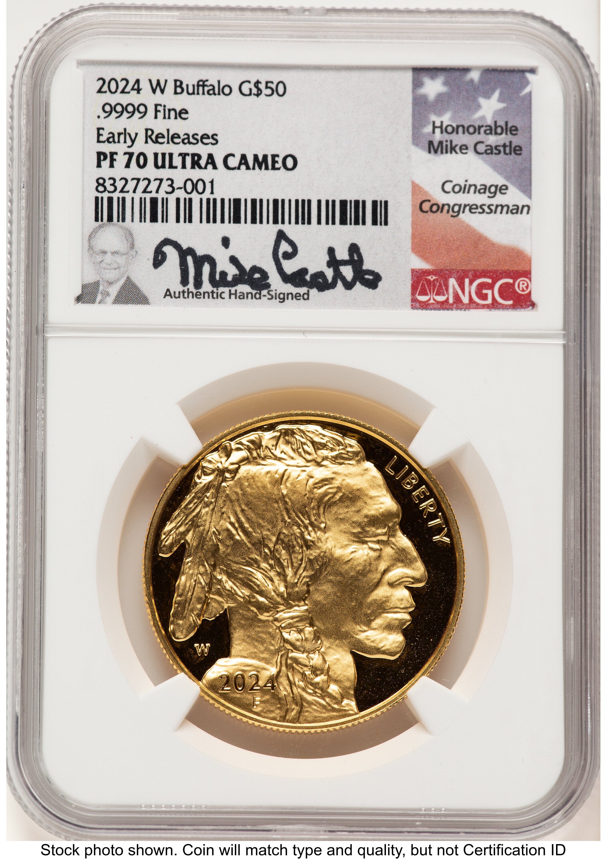 2024-W Proof Gold Buffalo 1 oz ER Mike Castle NGC PF70