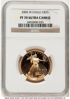 2005-W Proof Gold Eagle 1/2 oz Brown Label NGC PF70