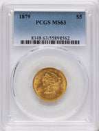 1879 $5 Liberty Half Eagle PCGS MS63