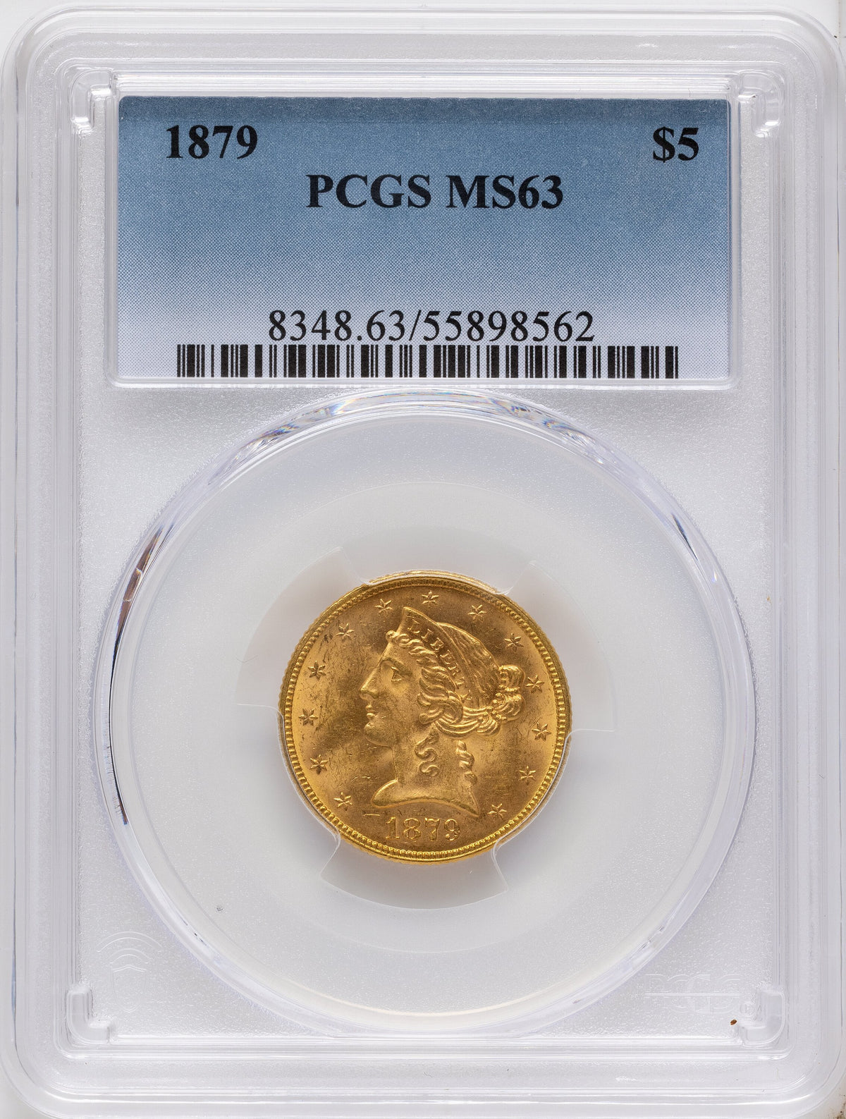 1879 $5 Liberty Half Eagle PCGS MS63