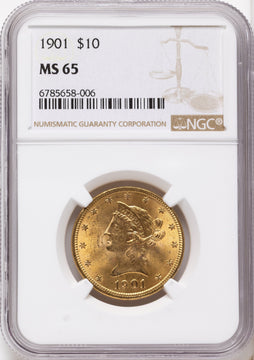 1901 $10 Liberty Eagle NGC MS65