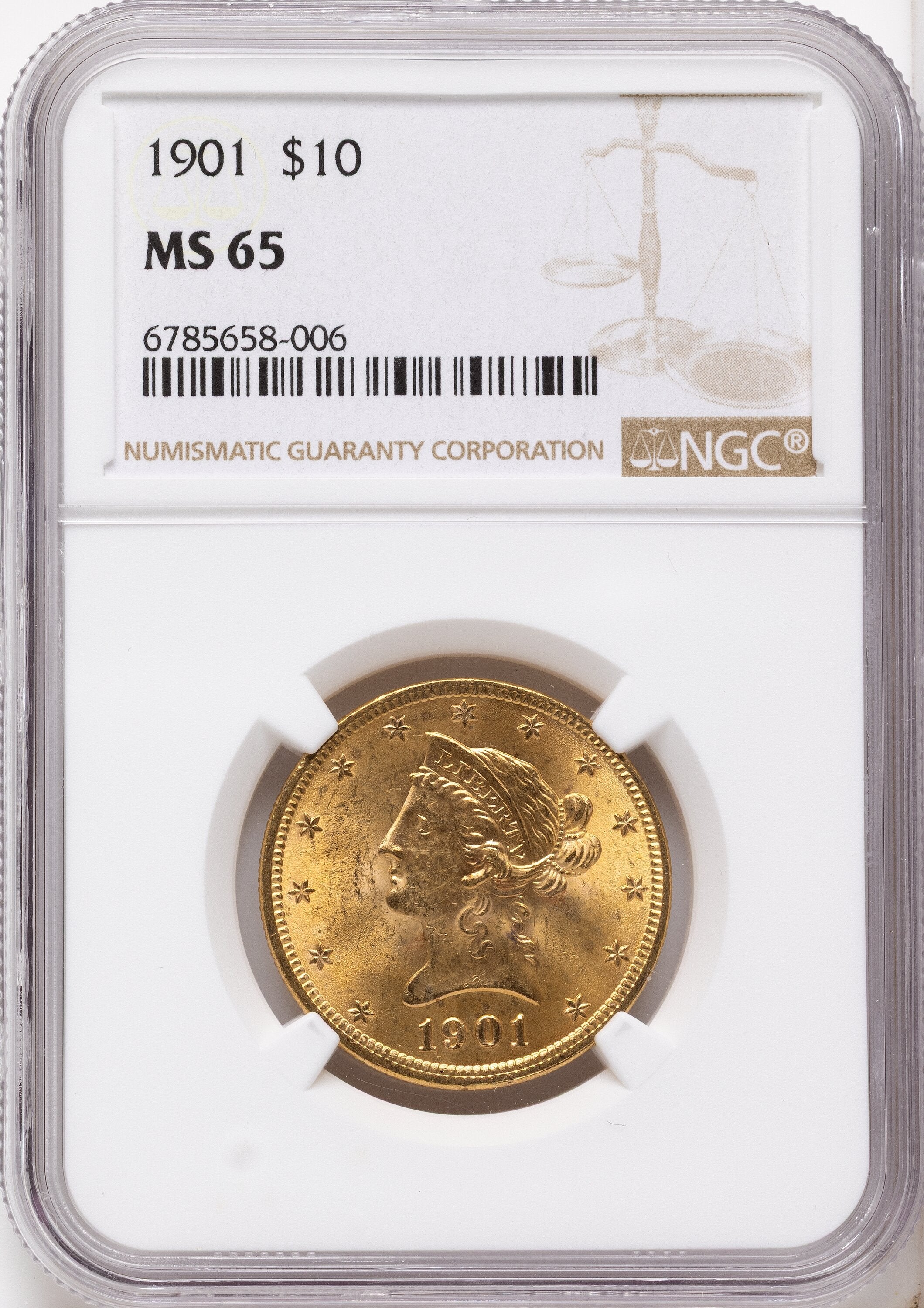 1901 $10 Liberty Eagle NGC MS65