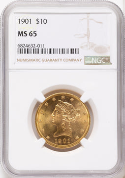 1901 $10 Liberty Eagle NGC MS65