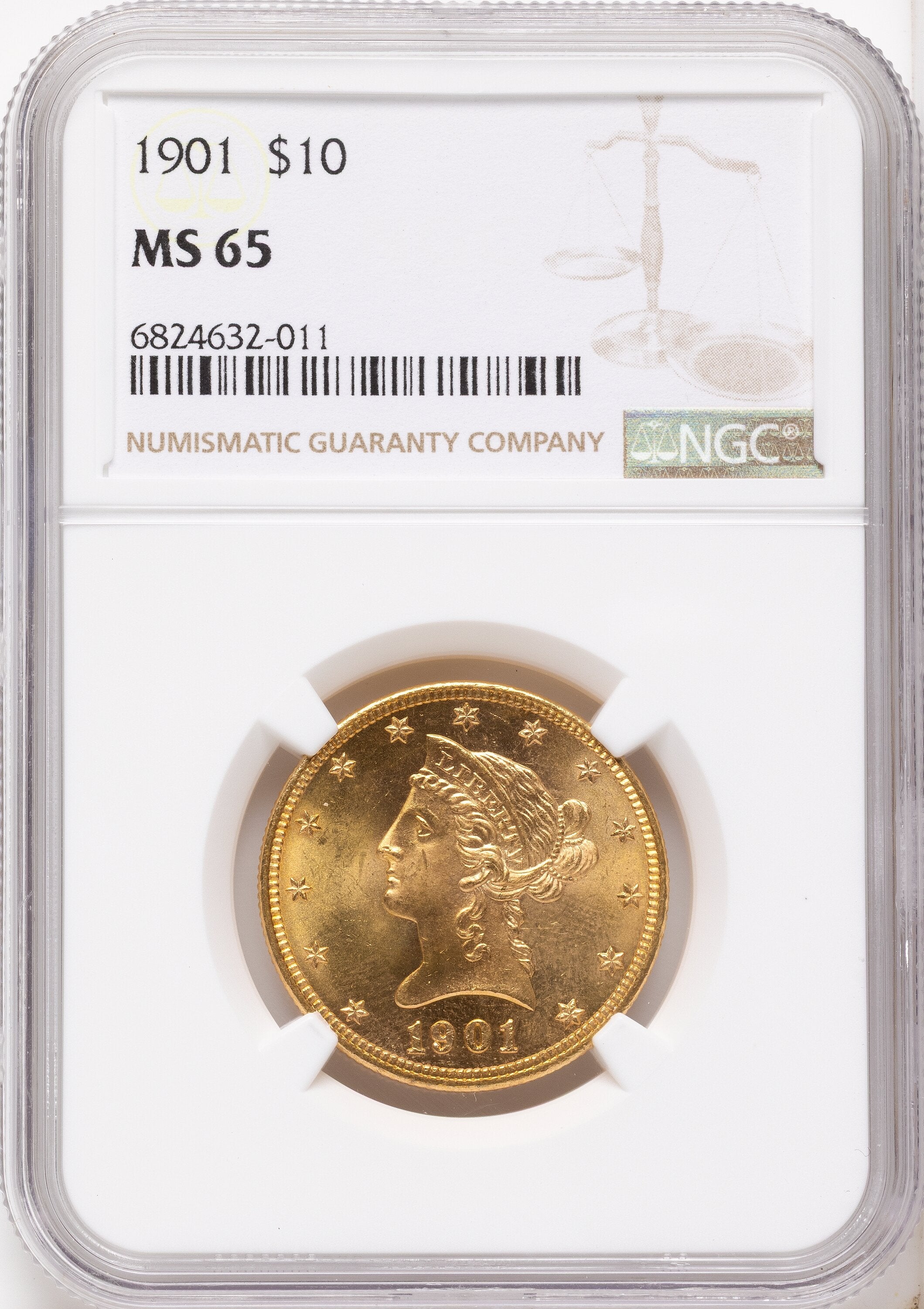 1901 $10 Liberty Eagle NGC MS65