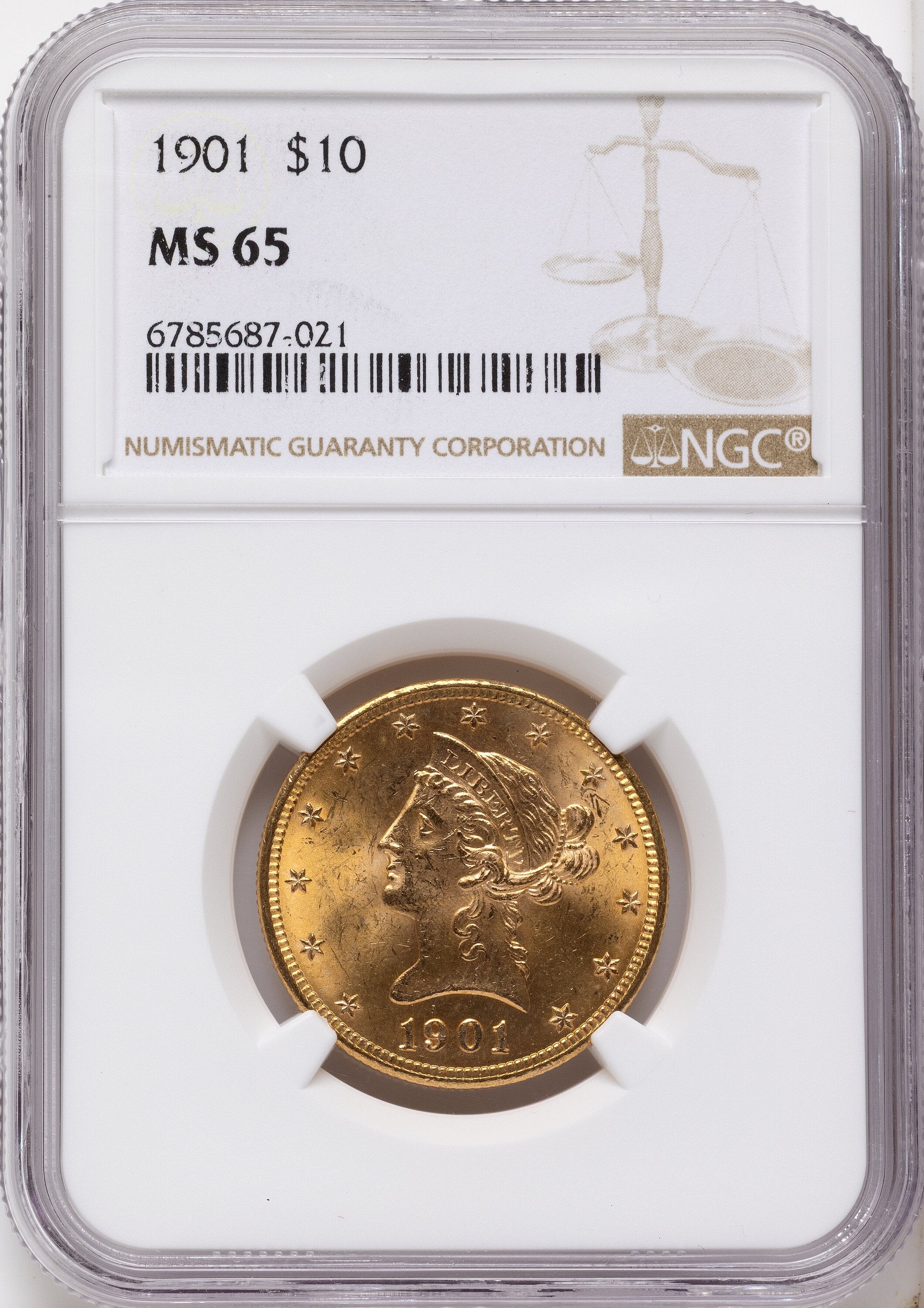 1901 $10 Liberty Eagle NGC MS65