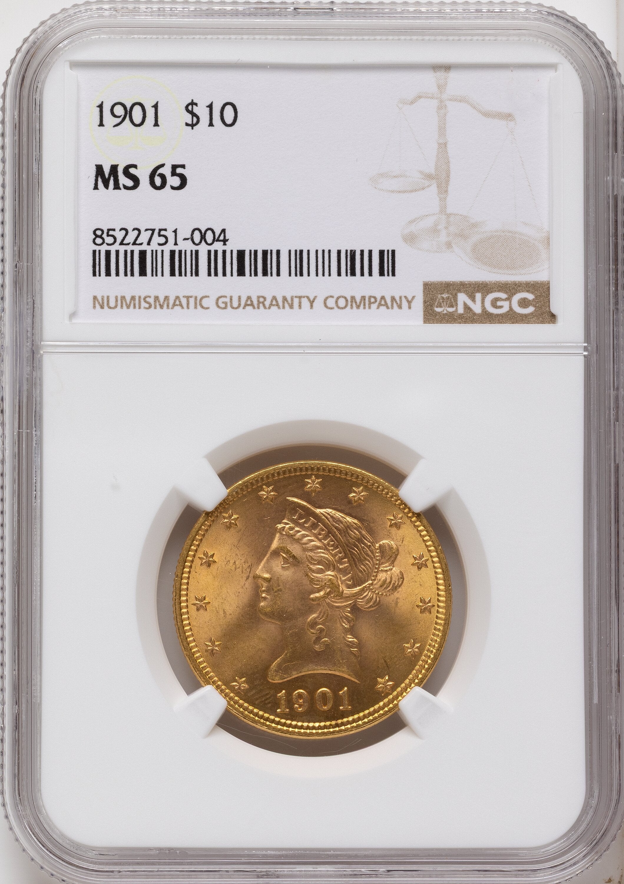 1901 $10 Liberty Eagle NGC MS65