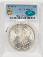 1885-O CAC Morgan Dollar PCGS MS67