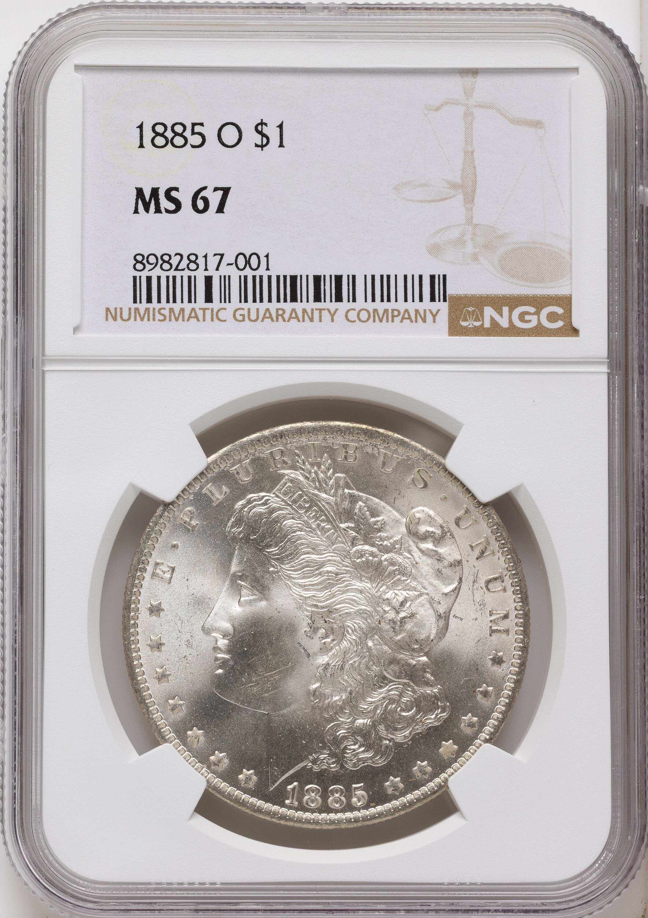 1885-O Morgan Dollar NGC MS67