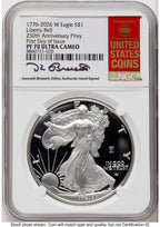 2026-W Proof Silver Eagle 1 oz FDI Kenneth Bressett Red Book NGC PF70