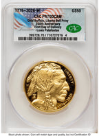 2026-W Proof Gold Buffalo 1 oz First Day of Delivery Louis Palafoutas CACG PR70