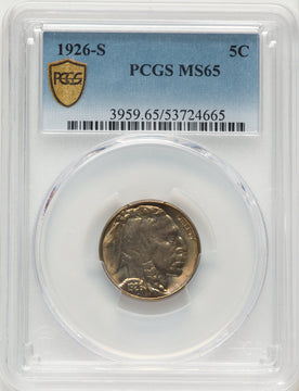 1926-S 5C Buffalo Nickel PCGS MS65