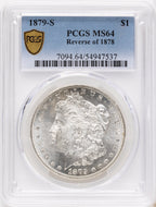 1879-S Reverse of 1878 Morgan Dollar PCGS MS64