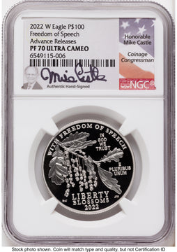 2022-W Proof Platinum Eagle 1 oz AR Mike Castle NGC PF70