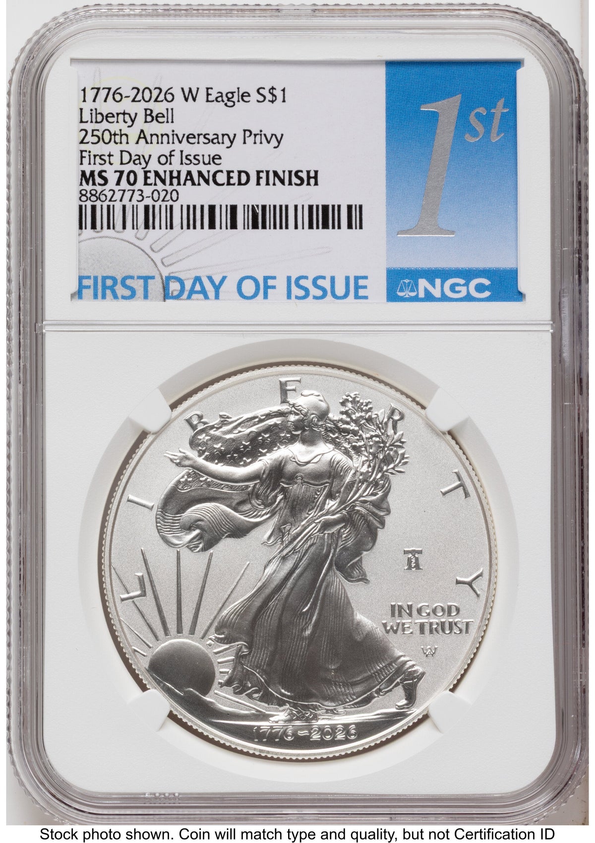 2026-W Enhanced Silver Eagle 1 oz FDI 1ST NGC MS70