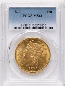1879 $20 Liberty Double Eagle PCGS MS61