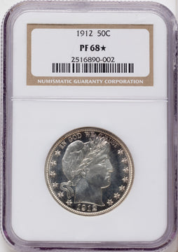 1912 50C Proof Barber Half Dollar NGC PR68