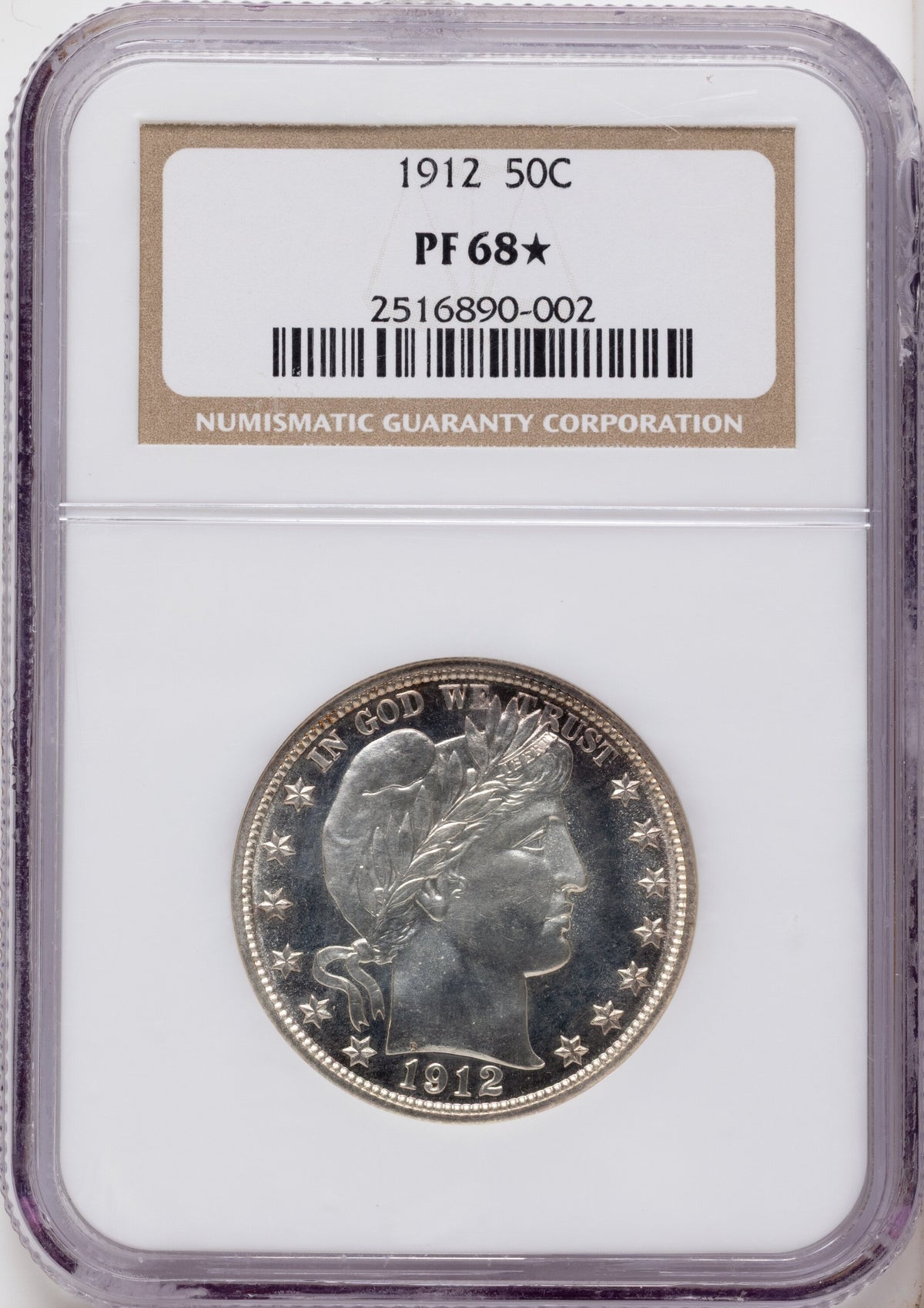 1912 50C Proof Barber Half Dollar NGC PR68