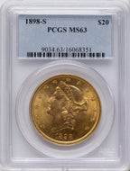 1898-S $20 Liberty Double Eagle PCGS MS63