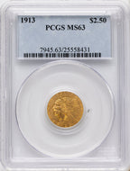 1913 $2.50 Indian Quarter Eagle PCGS MS63