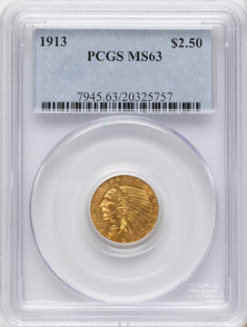 1913 $2.50 Indian Quarter Eagle PCGS MS63