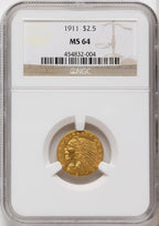 1911 $2.50 Indian Quarter Eagle NGC MS64