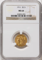 1911 $2.50 Indian Quarter Eagle NGC MS64