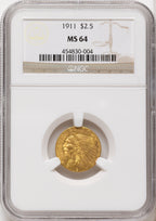 1911 $2.50 Indian Quarter Eagle NGC MS64