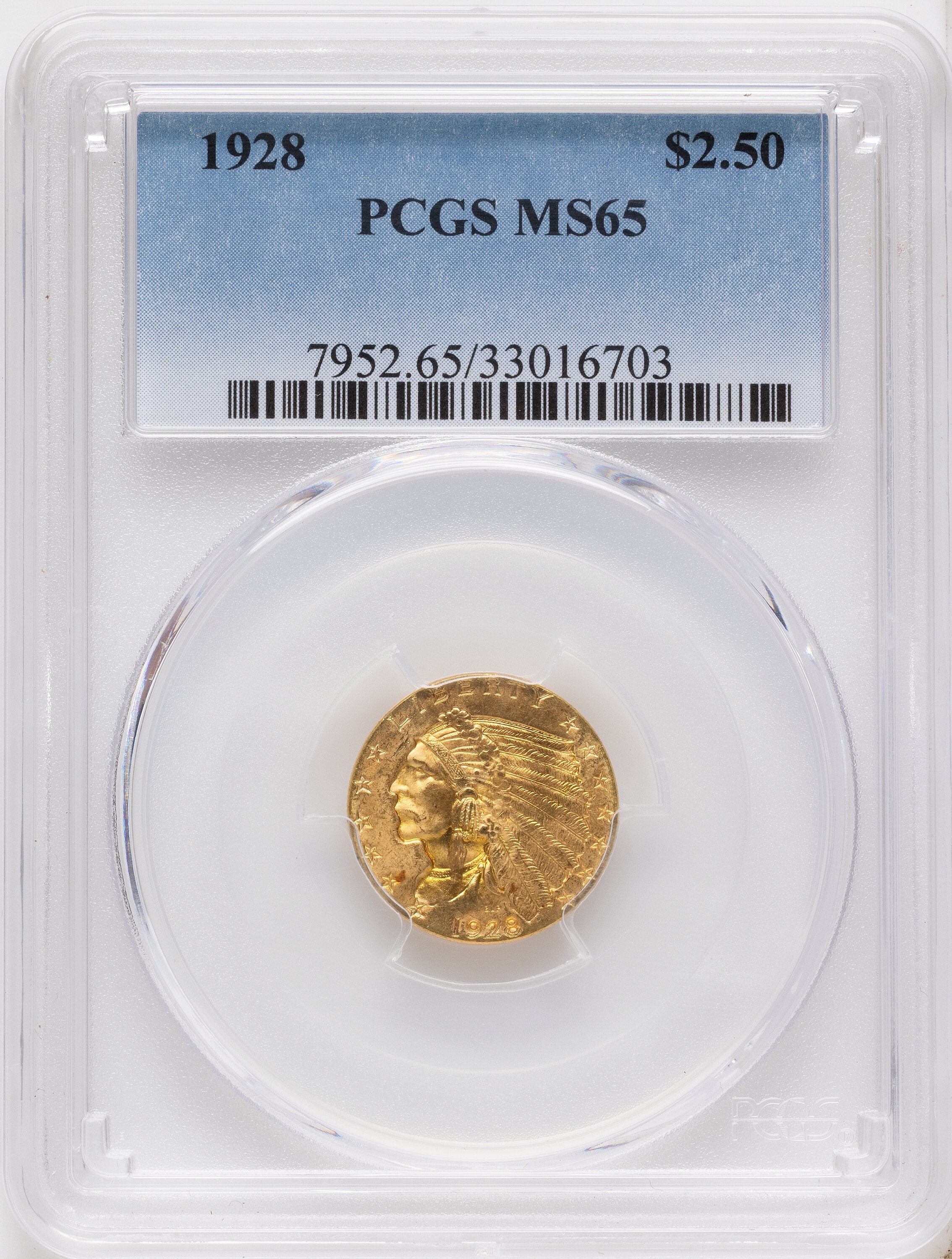 1928 $2.50 Indian Quarter Eagle PCGS MS65
