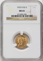 1925-D $2.50 Indian Quarter Eagle NGC MS65