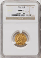1926 $2.50 Indian Quarter Eagle NGC MS65
