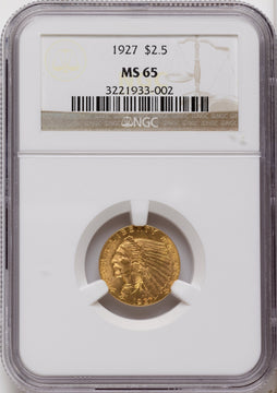 1927 $2.50 Indian Quarter Eagle NGC MS65