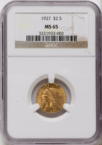 1927 $2.50 Indian Quarter Eagle NGC MS65