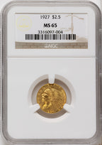 1927 $2.50 Indian Quarter Eagle NGC MS65