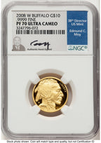 2008-W Proof Gold Buffalo 1/4 oz NGC PF70 Ed Moy