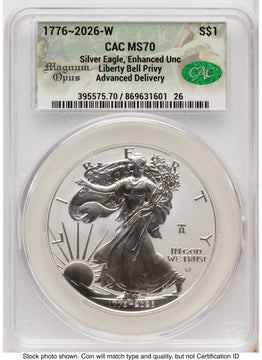2026-W Enhanced Silver Eagle 1 oz Advanced Delivery Magnum Opus CACG MS70