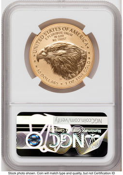 2026-W Enhanced Gold Eagle 1 oz FDI America 250 Congress Building Label NGC MS70