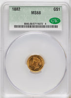 1882 G$1 Gold Dollar CACG MS68