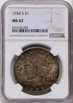 1934-S Peace Dollar NGC MS62