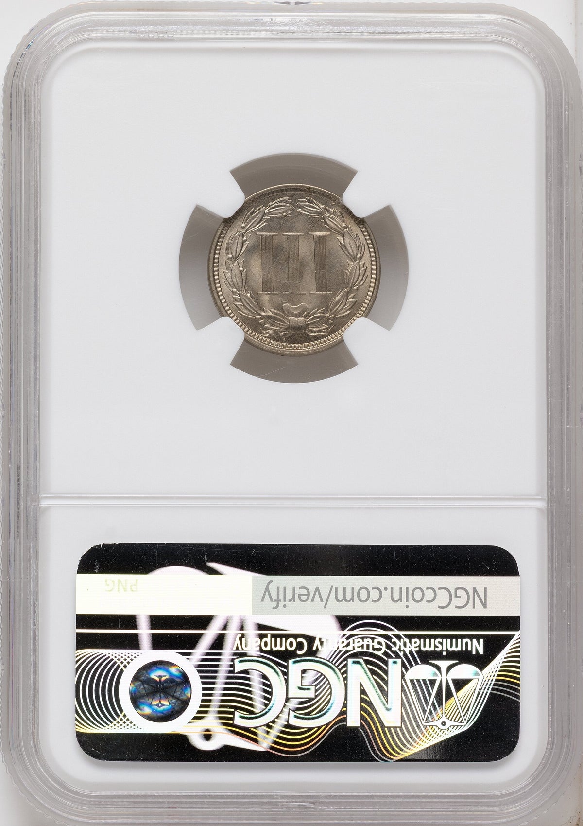1865 3CN Three Cent Nickel NGC MS67