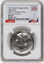 2026-W Palladium Eagle 1 oz Uncirculated FDI America 250 Congress Building Label NGC MS70