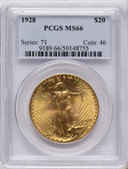 1928 $20 Saint-Gaudens Double Eagle PCGS MS66